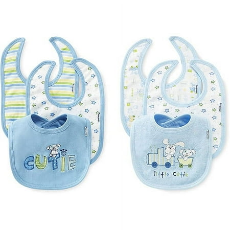 Gerber - Terry & Interlock Dribbler Bibs 6-Pack, Blue