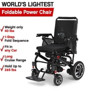 Super Lightweight, Foldable Electric Wheelchair: Portable, Compact & Motorized for Easy Travel, Ideal for Seniors & Disabled Adults