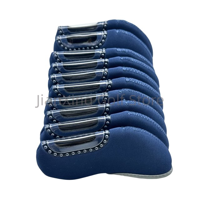 Housse de Tête de Club de Golf Simple Compensée de Sable Transparente Protecteur de Tête de Golf Accessoires de Golf 10 Pcs Bleu Royal