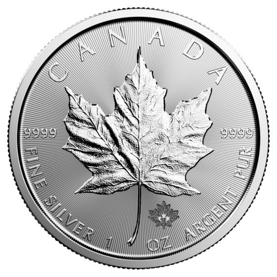 Royal Canadian Mint 18 Canadian Silver Maple Leaf 1 Oz Silver Coin Walmart Com Walmart Com
