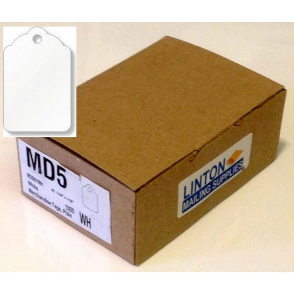 #5 Merchandise Tag (1-1/8" x 1-3/4"), 12-Pt. Cardstock, Hole - Box of 1,000 Tags