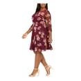 thumbnail image 3 of Love Squared Womens Plus Floral Print Fit & Flare Casual Dress, 3 of 4