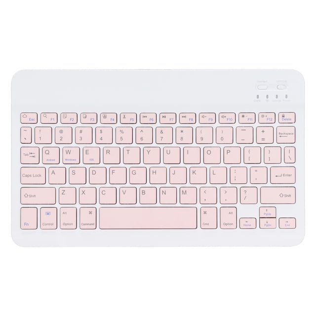 Teclado inalámbrico Diseño antideslizante ultradelgado de 10 pulgadas Tipo silencioso Teclado portátil rápido para Android IOS/Windows (rosa)