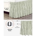 thumbnail image 5 of Sage Green Stripe Bed Skirt Queen Size 16 Inch Drop, Retro Abstract Art Farmhouse Sage Green Stripe Waves Adjustable Elastic Dust Ruffles Bedskirt for Queen Bed Wrap Around Pleated Mattress Cover, 5 of 9