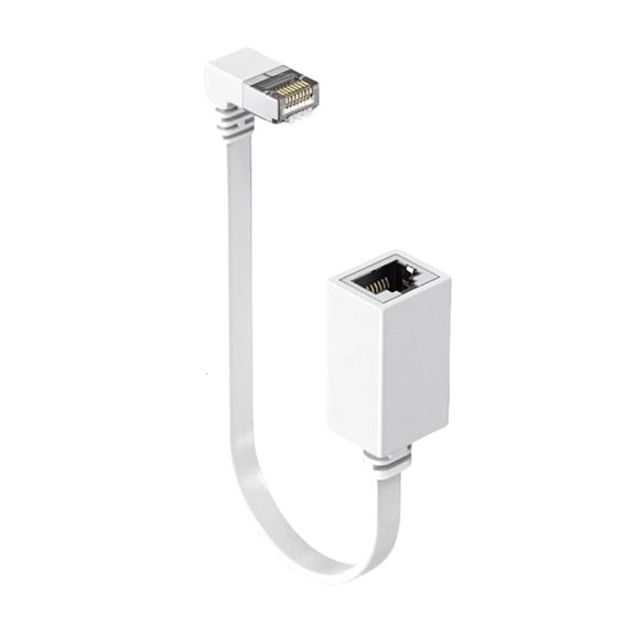 10Gbps CAT7 Ethernet Extension Cable 90 Degree Cable Extender Right Angle RJ45 Networking Cord Adapter for PC