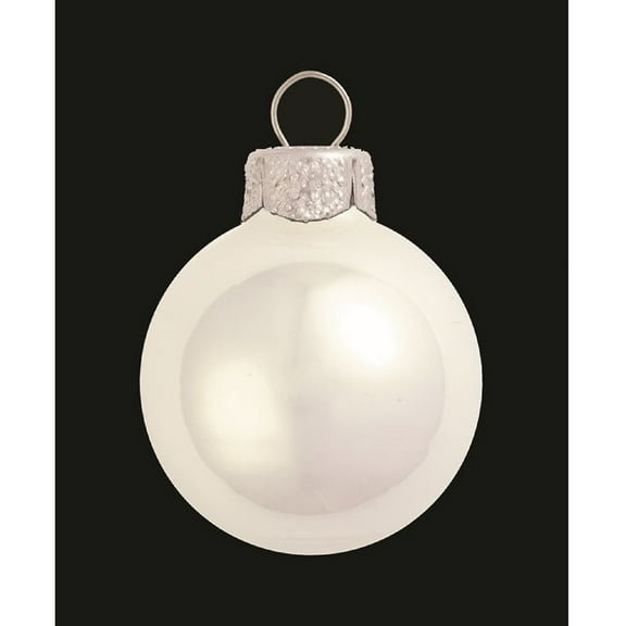 Pearl Polar White Glass Ball Christmas Ornament 7" (180mm)