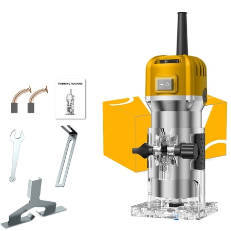 Electric Wood Trimmer Router Tool, 800W Multifunctional Handheld Wood Cutting Milling Machine for Grooving Chamfering Engraving