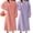 Pink+Purple, variant on 2 Pack Women Flannel Nightgowns Cable Knit Cozy Plush Long Sleeve Winter Warm Nightdress
