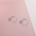 thumbnail image 4 of 3mm Ball Half Small Hoop Studs Earrings for Women Sterling Silver 925 Cartilage Earring, 4 of 4