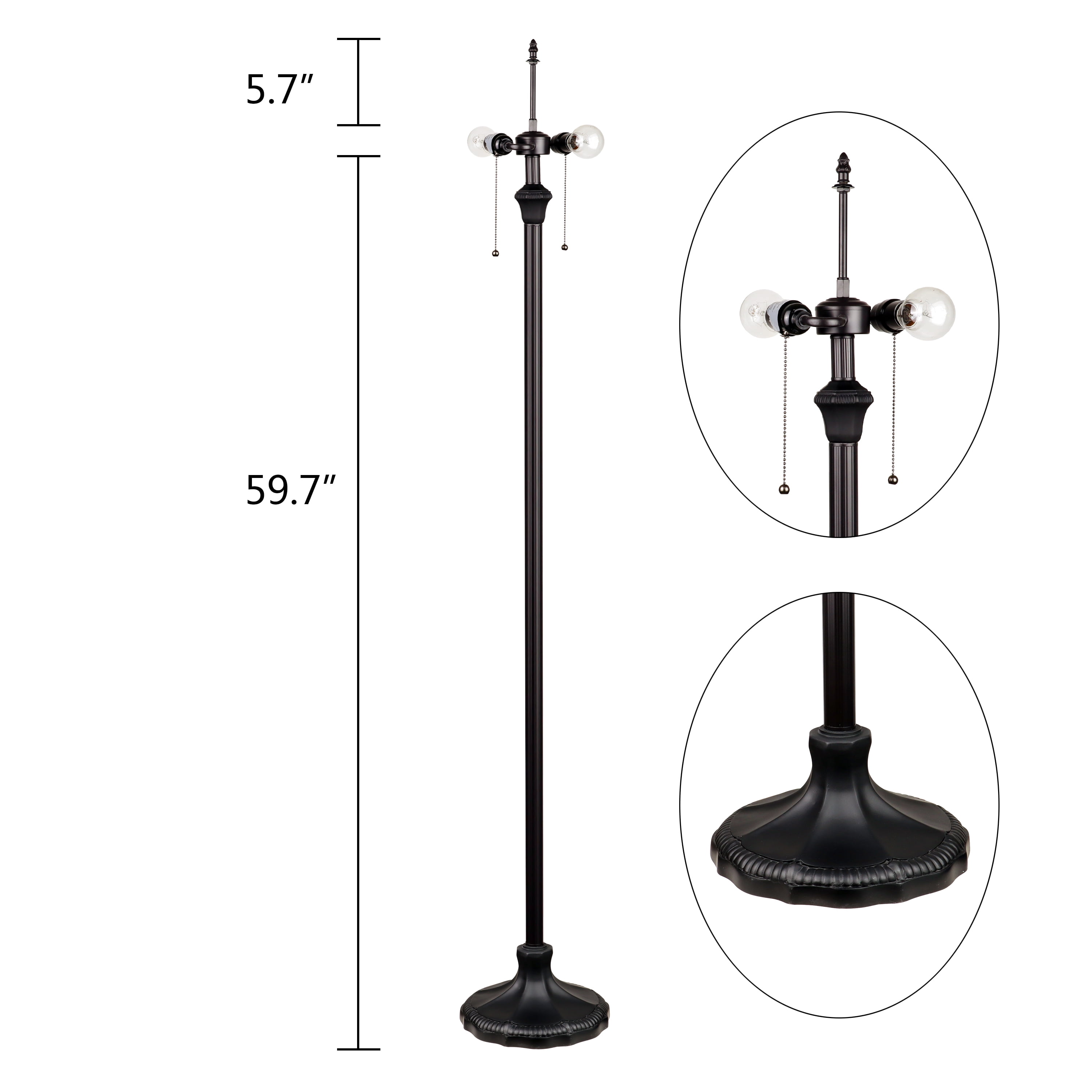 RADIANCE goods Victorian-Style Dark Bronze 2 Light Floor Lamp 18" Wide