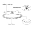 thumbnail image 2 of Simone Chic Distinctive Classic Tennis Bracelets - Your Choice 3mm or 5mm Diamonds w/Sizes Ranging from 6.5" to 9" - Timeless Iced Sparkle (Silver Adjustable, 4.1" to 10"), 2 of 4