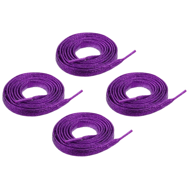 2 pares de cordones planos brillantes, 43" cordones metálicos brillantes para zapatillas, botas, patines y zapatos de correr, púrpura oscuro