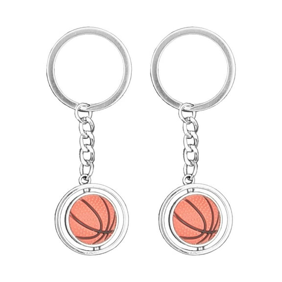 ROSENICE 2Set Cute Keychains for Boys with Sports Theme and Round Shape 3.3X1.2in