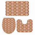 thumbnail image 2 of Vintage Boho Geometric Bathroom Rugs Set Brown Ethnic Abstract Pattern Non Slip Absorbent Soft Bath Mats 3 Piece Set with Bathroom Rug, U-Shaped Floor Mat, Toilet Seat Cover Large Size, 2 of 9