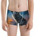 thumbnail image 5 of Yiaed Lonely Night Sky Wolf Print Boys' Boxer Briefs Cotton Casual Stretch Comfort Boys Boxers - Kids Boxer Briefs Underwear for Boys (6-18)-Medium, 5 of 5