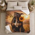 thumbnail image 5 of Autumn Sunflower Dog Portrait, Peaceful Pet Portrait Pattern, Warm Flannel Blanket for Living Room and Reading Nook, Dog Lovers Thanksgiving Gift, Pet Lover Home Decor, 5 of 9