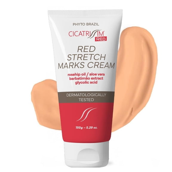 Cicatrissim Red Stretch Mark Cream, Fast-Absorbing Body Moisturizer for Uneven Skin Tone, All Skin Types, 5.3 oz