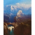 thumbnail image 2 of C. Schreiber 15x18 Gold Ornate Wood Frame and Double Matted Museum Art Print Titled - Stone Bridge in the Mountains, 2 of 4