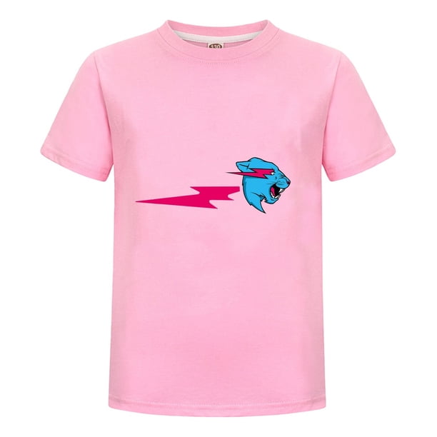 Camiseta MrBeast Niño Niña Estilo Verano Pantera Azul Fans Regalo Casual Ropa Cómoda Juvenil Playera Moderna Infantil Diario