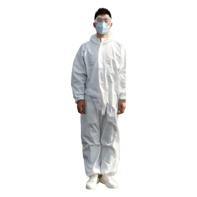 SAFETY OVERALL SUIT ZIP ON HOODED SURGICAL COVERALL MEDICAL PROTECTIVE CLOTHING 