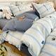 thumbnail image 5 of Melocotón Azul Rayas Negro Gato Juegos de cama de poliéster, 5 of 10