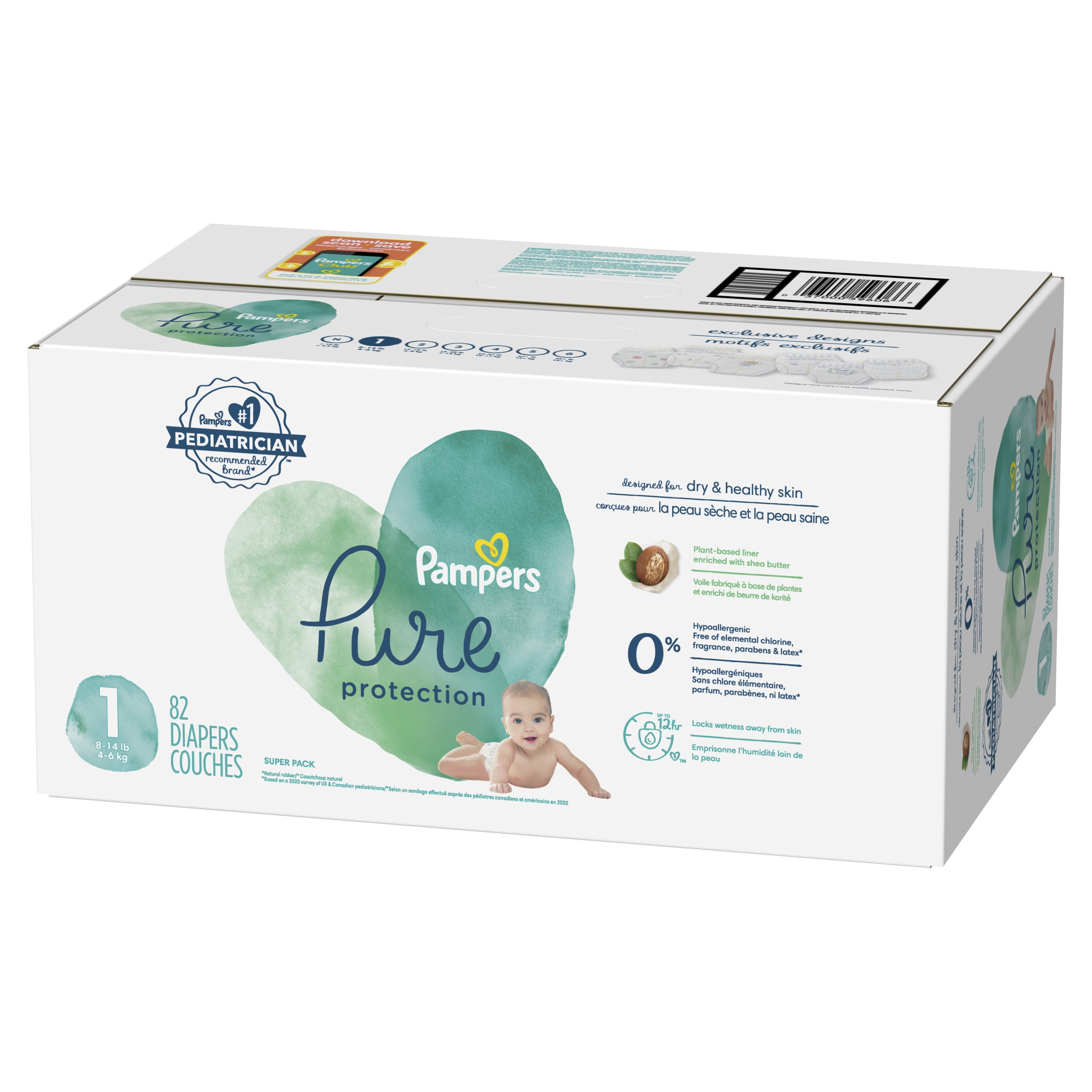 Pampers Premium Protection Taille 1, x112 Langes