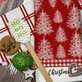 thumbnail image 5 of JOOCAR Christmas Kitchen Towel, Simple Red and White Plaid White Christmas Tree Christmas Towel, Suitable for Home Kitchen Holiday Decoration Housewarming Gift Towel Set of 2, 5 of 5