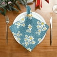thumbnail image 2 of Coolnut Set of 1 Lovely Daisy Satin Napkin Square 20 Inches Table Napkins Soft Smooth Decorative Napkins for Wedding Banquet Party Decoration, 2 of 6