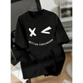 thumbnail image 1 of Teen Boys Casual Short Sleeve T-Shirt with Happy Face Geometric Design Print, Regular Fit Crew Neck, Machine Washable Spring Summer Tops, Teen Boys Shirt, Spring Summer Clothing, 1 of 6