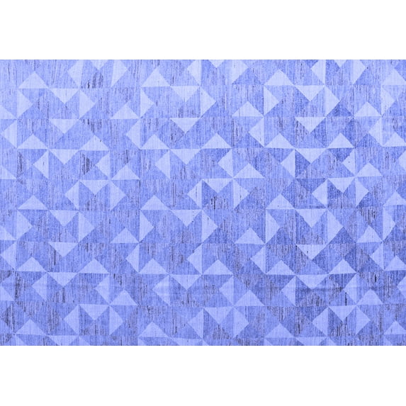 Ahgly Company Machine Washable Indoor Rectangle Oriental Blue Modern Area Rugs, 2' x 4'