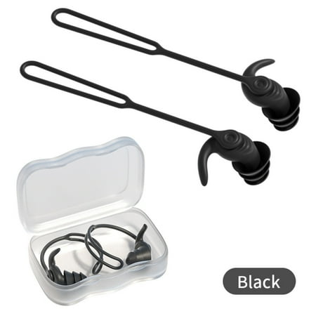 Ear Plugs for Swimming and Surfing with Lanyard, Block Out Water Let Sound in, Reusable Comfy Custom-fit Swimmer Earplugs for Snorkeling, Shower, Pool, Swim, Kayaking, incl Carry Case