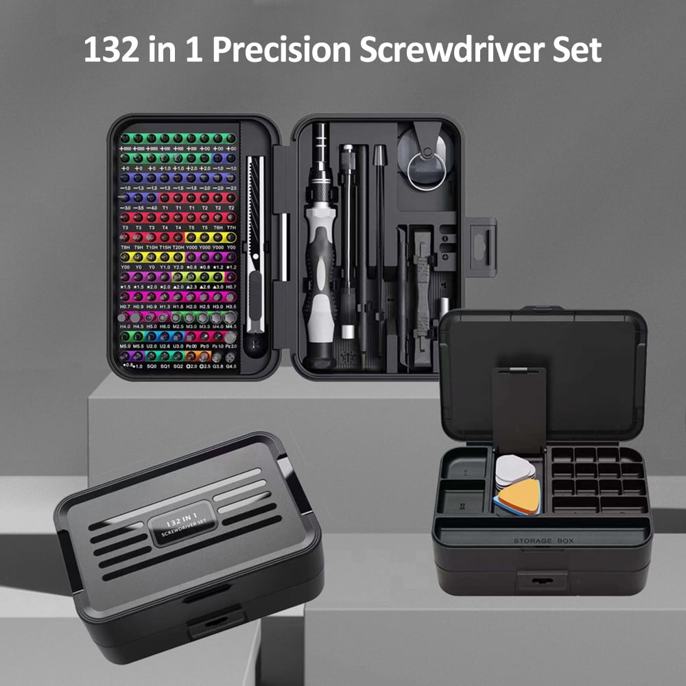 Micro 132-in-1 Micro Magnetic Screwdriver Set Mini  Screwdriver Set With Color-coded Identification Repair Tool Kit 108 Screwdrivers Bits Small Manual Screw Driver