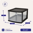 thumbnail image 4 of Homz Plastic 1 Drawer Medium Storage Cart, Black Frame with Clear Drawer, 2 Pack, 4 of 9