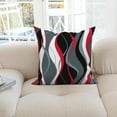 thumbnail image 6 of Dashan Red and Black Throw Pillow Covers 18x18 Set of 2,Modern Abstract Striped Pillowcases for Sofa Couch Living Room, 6 of 6