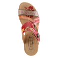 thumbnail image 3 of L'Artiste by Spring Step Women's Swan Slide Sandals Hand Painted Leather, Adjustable Straps, Floral Design, Wedge Heel, Hook & Loop, Open Toe, 3 of 7