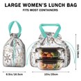 thumbnail image 5 of Light Christmas Snowflake Pattern Drawstring Lunch Bag Women - Drawstring Lunch Bag Insulated for Work Office - Stain-Resistant Large Lunchbags for Women with Multi-Pockets, 5 of 6