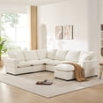 thumbnail image 3 of JONPONY 110*84" Modern U Shape Modular Sofa, 7 Seat Chenille Sectional Couch Set with 2 Pillows Included, Freely Combinable Indoor Funiture for Living Room, Apartment, Office, 2 Colors, 3 of 15