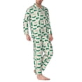 thumbnail image 2 of Sikiie Cartoon Crocodile Mens Pajama Set, Soft Warm Long Sleeve Sleepwear, Cozy Button-Down Pjs for Men-Large, 2 of 7