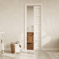 thumbnail image 2 of 28" x 80" 5 Paneled Solid Wood Sliding Doors White Pantry Sliding Pocket Door With Hardware Kit / Soft Close, 2 of 9