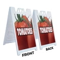 thumbnail image 2 of A-frame Sidewalk Tomatoes 24" x 36" Double Sided A-Frame Sidewalk Sign, Includes 2 Installed Vinyl Decals | Foldable Portable White Signicade Sandwich Board Signs, 2 of 5