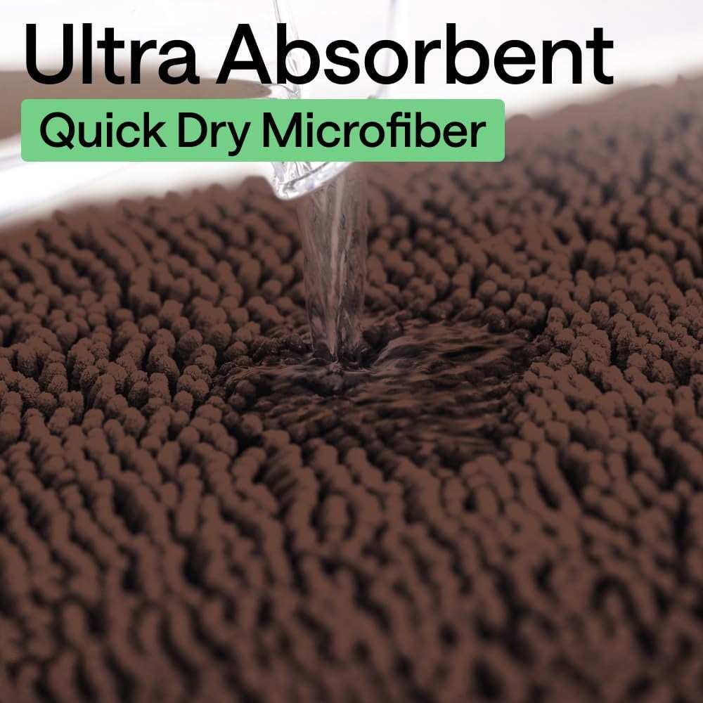 Bath Rug Mat, Thick Soft Absorbent Chenille, Quick Dry Microfiber Mats, Rubber Backing Washable Shower Floor Rugs, US Designed Bathroom Halloween Home Decor Accessories