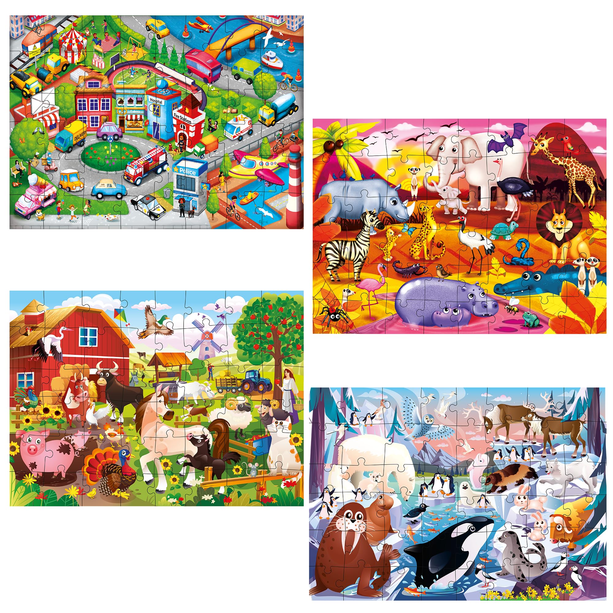 QUOKKA Farm Animal Puzzles for Kids Ages 3-6 - Learning Toys for Toddlers, Boys & Girls