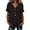 Black, variant on Women's Button Up Ruffle Top Ladies Casual Notch Neck T Shirt Summer Short Sleeve Plain Loose Fit Solid Pullover Comfy Everyday Tee