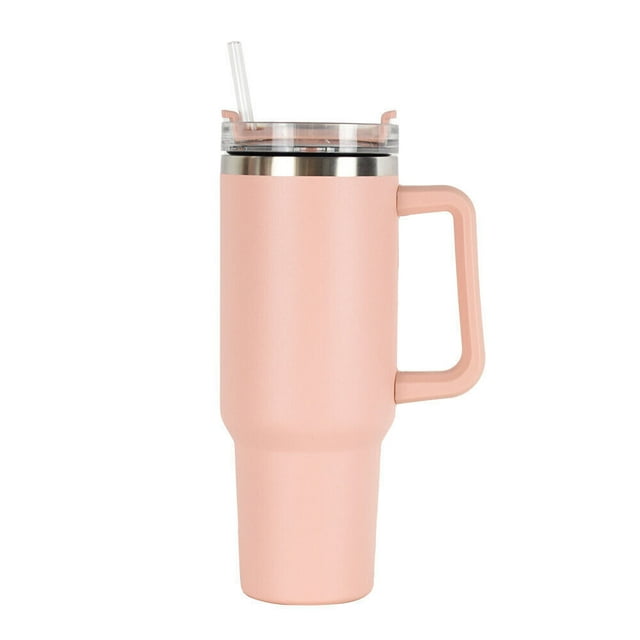 40 oz Tumbler Straw Lid Insulated Stainless Steel Water Bottle Coffee Mug Travel