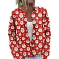 thumbnail image 2 of Women's Cute Fun Christmas Sweater Long Sleeve Knitted Sweater for Fall and Winter, Festive Holiday Wear, Perfect as Christmas Sweaters for Women and Christmas Gifts,Red,Size L, 2 of 7