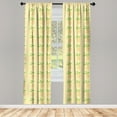 thumbnail image 3 of Ambesonne Vintage Curtains, Watercolor Pineapple, Pair of 28"x95", Orange Pale Yellow Green, 3 of 5