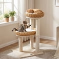 thumbnail image 4 of Infans Cat Tree, 30-Inch Cat Tower with 2 Rattan Cat Baskets, Sisal Scratching Post, 4 of 7