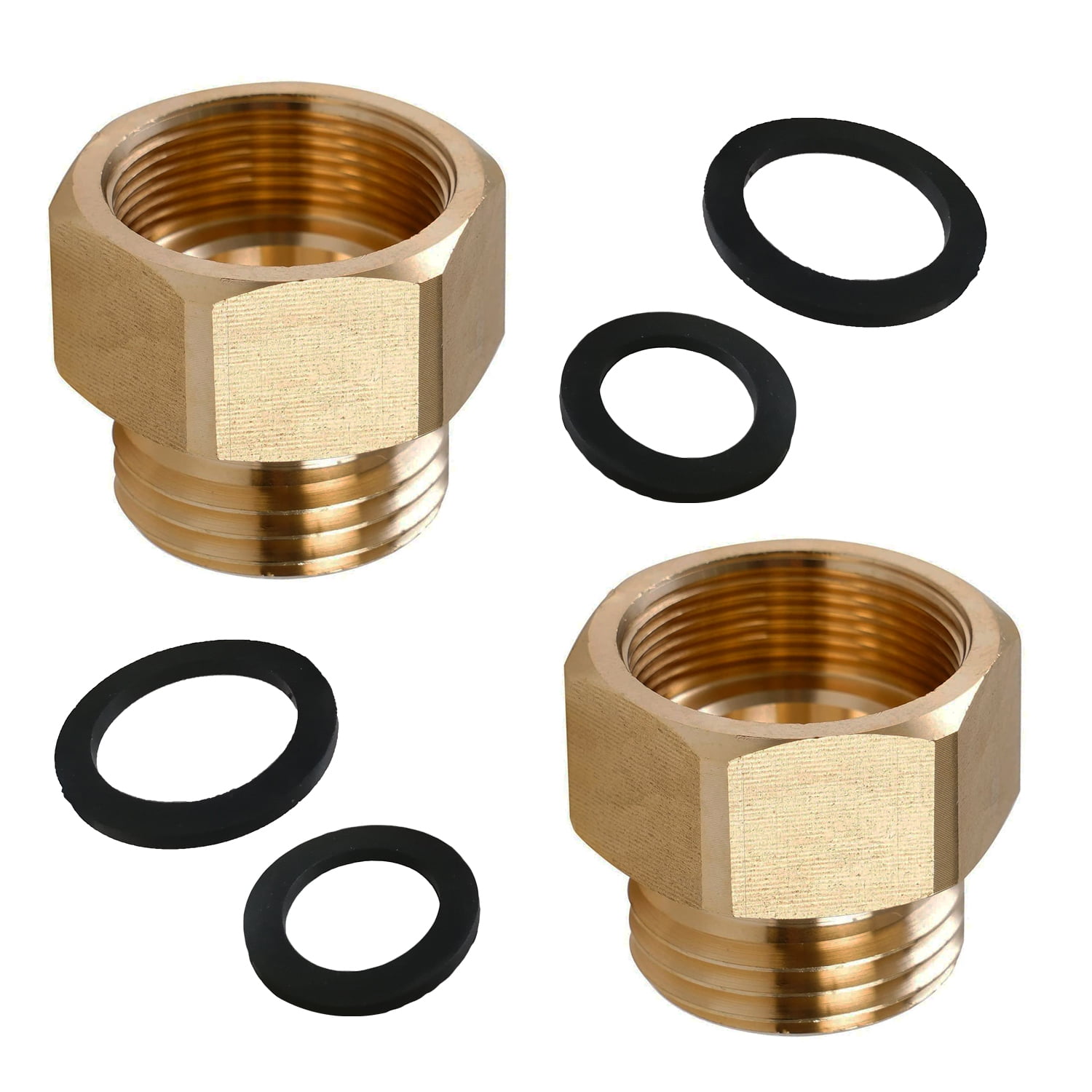 2 PCS Hose Bib Adapter for 11/16" Fine Thread & Female Thread with