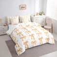 thumbnail image 3 of Castle Fairy Orange Ribbon Bow Bedding Comforter Set,Polka Dots King Bedding Sets, 3 of 8