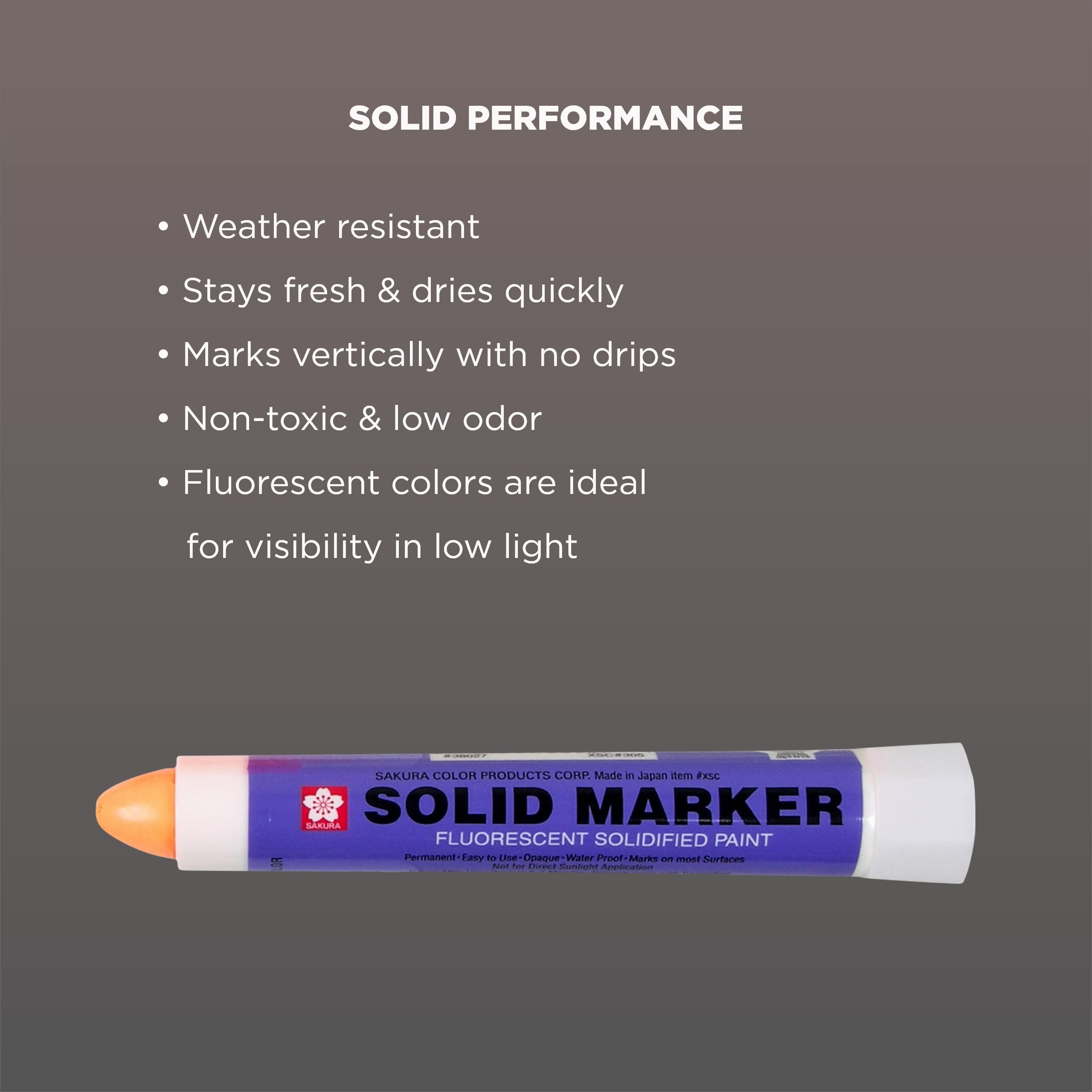 Sakura Solid Paint Markers - Permanent Marker Paint Pens - Window, Wood, & Glass Marker - Fluorescent Orange Paint - 12 Pack